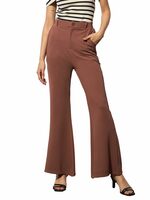 barcino Brown Bell Bottom Textured Pants Size M