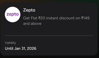 BHIM x ZEPTO - 20 Instant discount on order of 149 and above