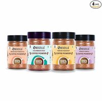 Bevzilla 50 Grams X 4 Flavoured Instant Coffee Powder Pack Box of Colombian Gold, Hazelnut, Vanilla & Butterscotch | Arabica Beans|Perfect for espresso, latte & cappuccino| Enjoy Hot & Cold Bews