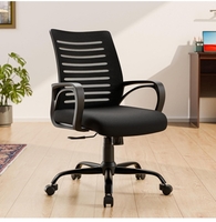 Green Soul Atom | Ergonomic Office Chair for Home & Office | 12 Months Warranty | Comfortable & Spacious Seat | Rocking-tilt Mechanism | Heavy Duty Metal Base (Black) 