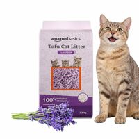 Amazon Basics Premium Tofu Cat Litter | 2.5 Kg | Organic | Biodegradable | Flushable | Dust-Free | Instant Clumping | Mild Lavender Fragrance