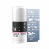 ThriveCo Underarm Lightening Roll-On with 5% AHA BHA & Retinol – 24H Odour Control, Brightens Underarms & Reduces Discolouration for Smooth & Even Skin, For Men & Women | 40 ml (Floral Pink)