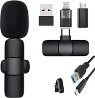 TECHNOVIEW Wireless Microphone Lavalier Plug & Play Collar Mic for Vloging,YouTube,Interview Records 1 Microphone and 3 Receivers (TECHV-K-Series)