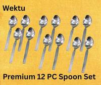 WEKTU Premium Spoon/Stainless Steel/Tea/Table/Soup/Desert/Dinner/12PC65 Stainless Steel Table Spoon Set  (Pack of 12)