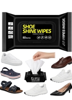 SHITHI Shoe Cleaning Wipes for All Shoes & Sneakers | Wet Shoe Cleaner Wipes for White Shoes, Leather, Sports & Canvas | Sneaker Cleaning Kit & Shoe Polish Care Wipes (80 Count) 