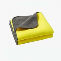 Premium Dual-Sided Microfiber Towels, 900 GSM Extra-Thick 40×40 cm – Pack of 2 (Grey & Yellow)