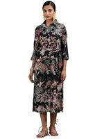 Libas Women's Crepe Shirt Midi Casual Dress Size L