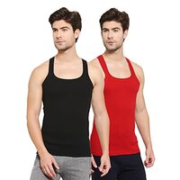 sporto Men's Round Neck Solid Vest, Premium Super Soft Cotton, Ultra Light (Combo Pack)