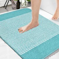 Homitecture Microfiber Soft Anti Slip Water Absorbent Door Mat | Bath Mat with Rubber Bottom | Soft & Super Absorbent Mats for Shower | Quick-Drying Mats for Kitchen Bathroom (Sky Blue, 38X57 CM) 