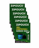 Zipouch Compostable Garbage Bags for Dustbin Bag (43 X 48 cms) 90 Bags (6 Packs) 