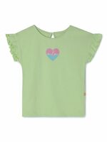 Milou Girl's Solid 100% Cotton Ruffle Sleeve T-Shirt  (2-3Y)