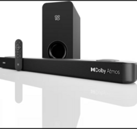 GOVO GOSURROUND 975 | 4.1 (2.1.2) Channel, 400W Soundbar with True Dolby Atmos®, 6.5" subwoofer, Opt, AUX, USB & Bluetooth, 3 Equalizer Modes, Stylish Remote & LED Display (Platinum Black)