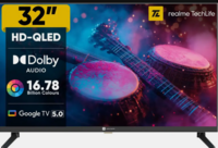 realme TechLife 80 cm (32 inch) QLED HD Ready Smart Google TV 2025 Edition (32HDGQRDDAQ)