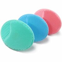 Soft Silicon Body Scrubber for Bathing, Skin Soother Bath Brush, Mini Silicone Scalp Scrubber, Craddle Cap Brush, Kids, Newborn Baby, Toddler Silicone Massage Brush for Cleansing (Pack of 2)