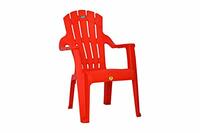 Prima Baby Plastic Chair 124 Modern and Comfortable with Backrest for Study | Play | Desk | Kids with Arms for Home/School/Dining for 2 to 6 Years Age, Red Color