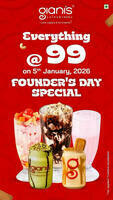 Giani's Founder's Day Special: Everything at 99Rs on 5th January