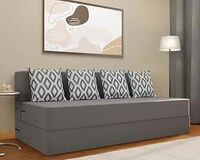 Adorn India Easy 4 Seater Sofa Cum Bed (Rhombus Pattern) Size 6' X 6' Ft (Grey Color)