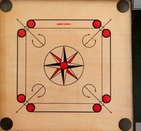 Trex Sports 20-Inch Gloss Finish Carrom Board with Coins, Powder & Striker