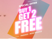 Clovia Special Offer : Buy 1 Get 2 Free on Padded and Non Padded Bras + Extra ₹239 off 