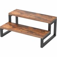 Multipurpose Wooden Countertop Spice Rack Kitchen Organizer 2-Tier Kitchen Storage Jars Holder & Kithen Decor Item Standing Shelf Pot Stand Book Shelf Pack Of 1 (12 Inch)