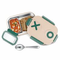 MILTON Wondermeal Big I Inner Steel, PU Insulated 680 ml I Leak Proof with Side Lock I Tiffin Box for School I Beige