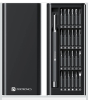 Portronics Bit Box,24-in-1 Screwdriver Kit,Compact,Durable,and Travel-Friendly Tool Kit with a Magnetic Bit Holder,Perfect for Household&Auto Repair (Black) 