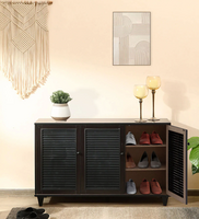 Almo 3 Door Shoe Cabinet in Cappuccino Finish