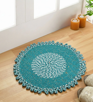 Blue Polypropylene Max Absorbent 18X18 Inches Round Bath Mat