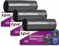 Ezee Live Life Ezee Way Plastic Black Garbage Bags for Dustbin|90 Pcs|Medium 19 X 21 Inches|30 Pcs X Pack of 3, 3 count