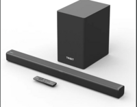 Tribit Soundbar Speaker S1 with Wired Subwoofer for Deep Bass(200W Peak), 2.1 Channel TV Home Theatre, BT5.3, LED Display, Multiple Connectivity and 4 EQ Modes, Bass & Treble Control & Remote Control