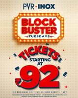 PVR INOX Blockbuster Tuesdays : Tickets starting from 92 (6th January 2026)