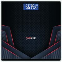 Healthgenie Weight Machine for Body Weight Thick Tempered Glass LCD Display With 3 Years Warranty Weighing Scale (Sporty Red), 180 Kg