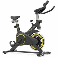 Let's Play® SB-100 Spin Bike Exercise Cycle for Home Gym Fitness Workout Cardio Training ith 8Kg Flywheel, 35 Adjustable Resistance Levels, Silent Belt Drive, 110Kg Weight Capacity