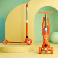 Little Olive Tikes Adjustable Scooter with Wide Brakes for Kids, Lightweight, Foldable  (Orange)
