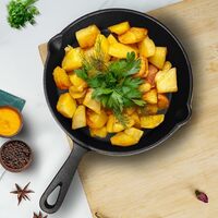 SOLARA Crownstone Premium Cast Iron Frying Pan 8 Inch/20 Cm with Handle, Naturally non stick fry pan, CastIron Fry Pan 1.2Kg, 100% Pure and Toxin-Free Cast- Iron Fish Fry Pan/Skillet, CastIronCookware