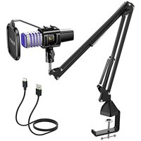 TONOR USB Gaming Microphone, RGB Streaming Microfono Set, PC Podcast Recording Computer Mic for PS4/5, Discord, Twitch, Cardioid Condenser Mic with Adjustable Boom Arm Stand TC30S+