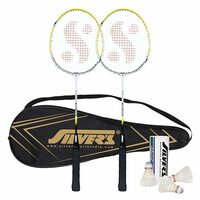 Silver's Aluminium Champ Badminton Kit (2 Racquets with Full Cover, 1 Box Feather Shuttlecock Pack of 3)(Yellow/White)