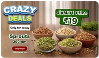 Jiomart : Crazy Deals For Today - Bangalore - 200g Sprouts at Rs 19 