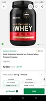 ON Gold Standard Vanilla Ice Cream Whey Protein Powder