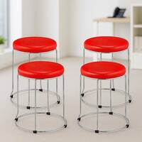 80% off on Pistevo Black Round Stool with Chrome Metal Frame