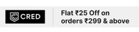 Flipkart Minutes Get Flat 25Rs Off on Orders above 299 using Cred UPI (Valid till 31st January)