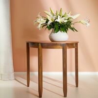Contemporary Sheesham Wood Half Moon Bedside Table