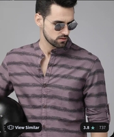 Roadster Men Purple Horizontal Striped Casual Shirt
