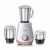 Prestige 500W Nexus Mixer Grinder with 3 Stainless Steel jars|1200ml Wet Jar,800ml dry jar, 400ml chutney jar|3 Super-efficient Blades|3 motor setting|Sturdy Handles |2 Yrs Warranty|White & Rose Gold