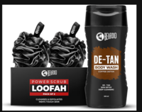 Beardo DeTan Body Wash & Power Scrub Loofah | Deep Cleansing, Tan Removal & Exfoliating Body Wash for Men | Perfect for Oily & Acne-Prone Skin | Ultimate Grooming Kit for Men- Set of 2