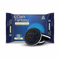 Sunfeast Dark Fantasy Vanilla Crème, 237g, Dark Crunchy Biscuit with Smooth Vanilla Crème