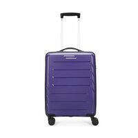 Aristocrat Polypropylene (PP) Chroma Cabin 55Cm Hardsided,8 Wheel Spinner,Fixed Combination Lock 8 Wheels Carry-On Luggage, Spacious, for Unisex, 7 Year Warranty - Purple, Small