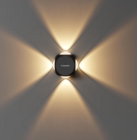 Murphy LED Outdoor Up/Down Wall Light - 6W, Warm White, (4 Multi-Directional Beams), IP65 Waterproof Aluminum Body, Pack of 1 (2-Year Warranty)