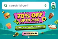 70% discount on most of the restaurants 