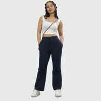 Women's Solid Cotton Rich Baggy Track Pant